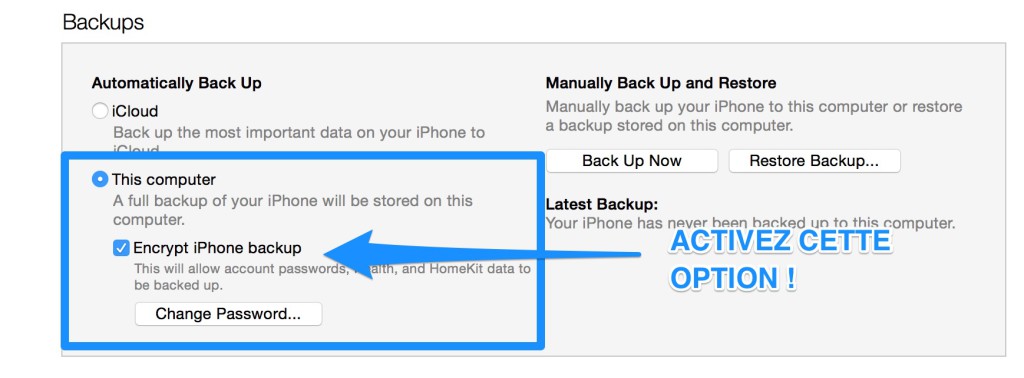 iPhone Backup Tip