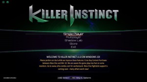 Killer Instinct PC Menu