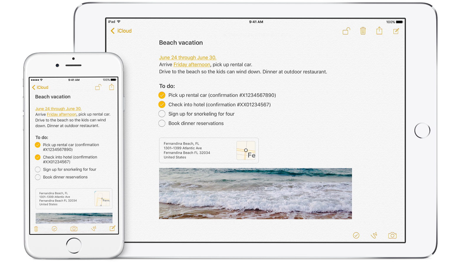 Apple Notes iOS 9