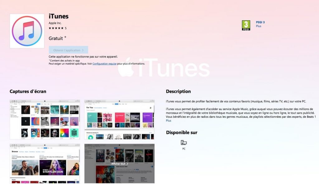 iTunes Microsoft Store