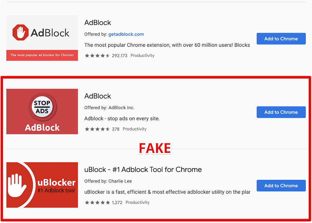 Faux Adblock Google Chrome