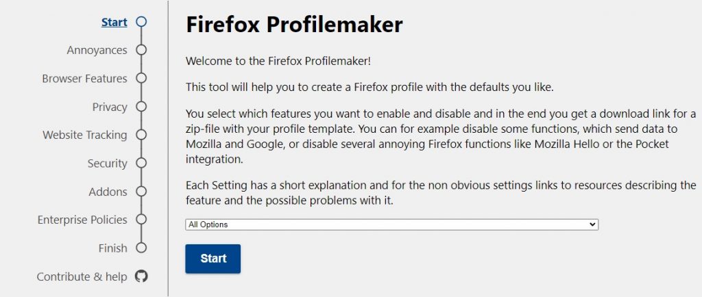 Firefox Profile Maker
